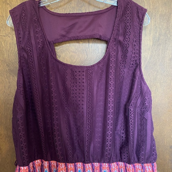 Faded Glory Plum Lace Boho Dress. Altered 4xl (see description). - Picture 3 of 10
